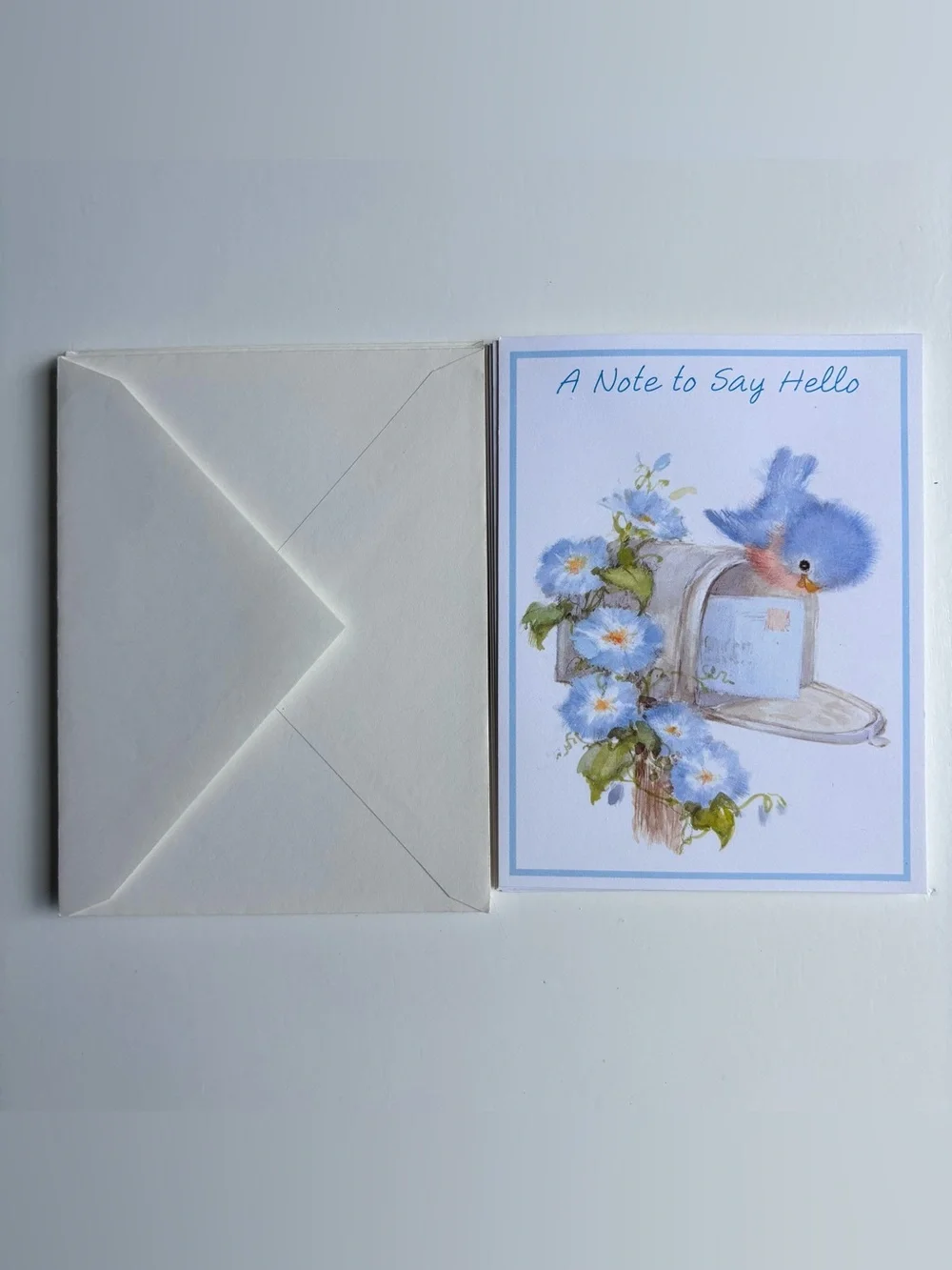 Vintage 1980 Ambassador Hallmark Bluebird Notecards Set of 7 With Envelopes